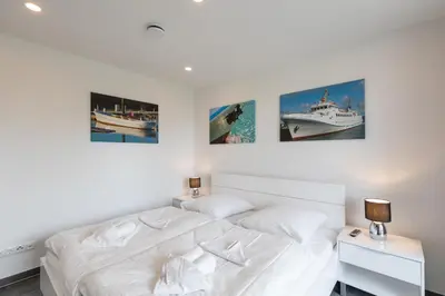Ein Bett oder Betten in einem Zimmer der Unterkunft Wohnung 2 Strandbrise