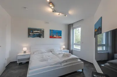 Ein Bett oder Betten in einem Zimmer der Unterkunft Wohnung 2 Strandbrise