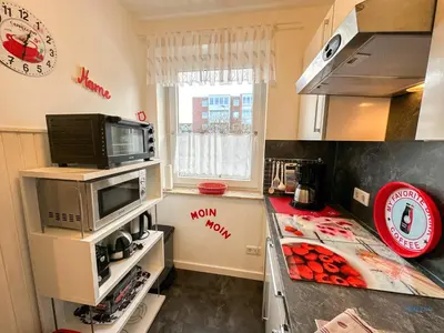 Küche/Küchenzeile in der Unterkunft Residenz Thalassa Döse Wohnung 1
