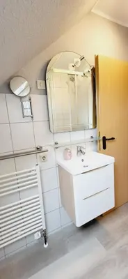 Ein Badezimmer in der Unterkunft Haus Küstenheide