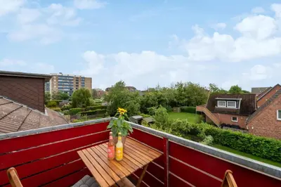 Ein Balkon oder eine Terrasse in der Unterkunft Levke
