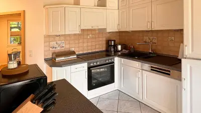 Küche/Küchenzeile in der Unterkunft Ferienwohnung am Sonnenstrahl