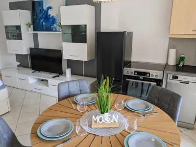 Küche/Küchenzeile in der Unterkunft Haus Essen Whg. 8, lüttes Glück in Cuxhaven-Duhnen