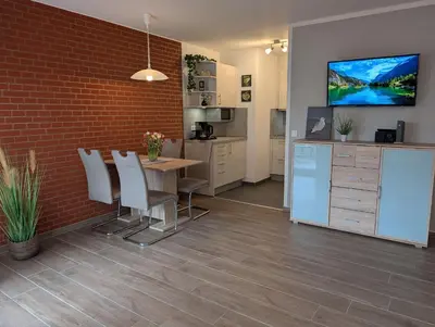 Küche/Küchenzeile in der Unterkunft Terrassenhaus, FeWo 19