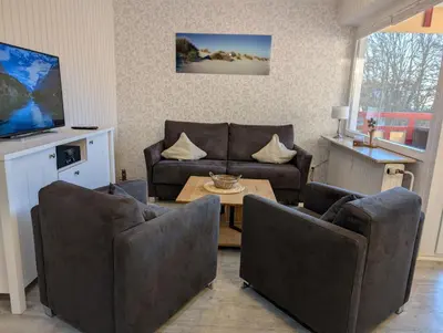 Ein Sitzbereich in der Unterkunft Terrassenhaus, FeWo 31