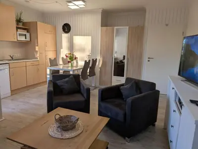 Küche/Küchenzeile in der Unterkunft Terrassenhaus, FeWo 31
