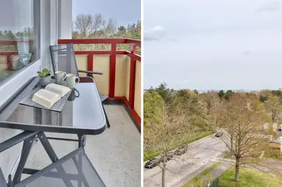Ein Balkon oder eine Terrasse in der Unterkunft Terrassenhaus, FeWo 78