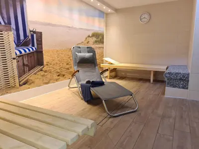 Ein Sitzbereich in der Unterkunft Terrassenhaus, FeWo 78