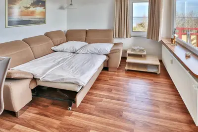 Ein Sitzbereich in der Unterkunft Terrassenhaus, FeWo 88