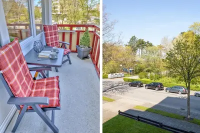 Ein Balkon oder eine Terrasse in der Unterkunft Terrassenhaus, FeWo 20