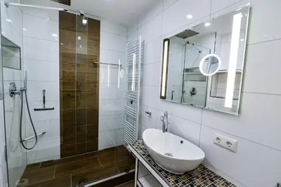 Ein Badezimmer in der Unterkunft Strandhochhaus SG08