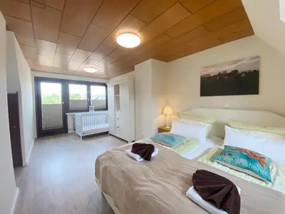 Ein Bett oder Betten in einem Zimmer der Unterkunft Am Oland 11 Am Oland 11, vorne
