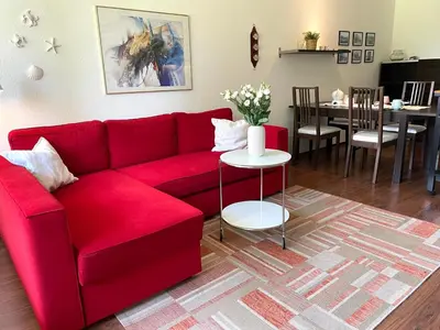 Ein Sitzbereich in der Unterkunft Haus Land & Meer FeWo14