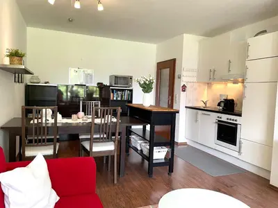 Küche/Küchenzeile in der Unterkunft Haus Land & Meer FeWo14