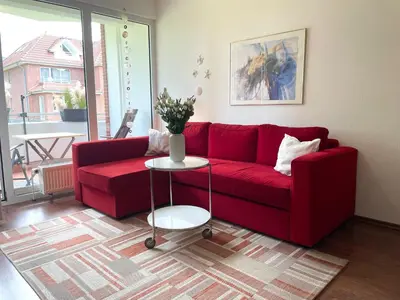 Ein Sitzbereich in der Unterkunft Haus Land & Meer FeWo14