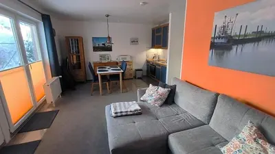 Ein Sitzbereich in der Unterkunft Borkum 2