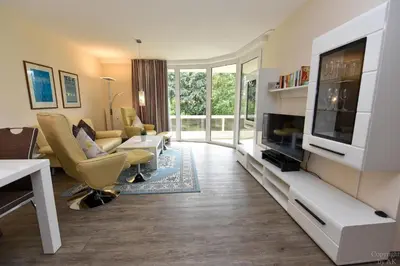 TV/Unterhaltungsangebot in der Unterkunft Haus Trafalger Appartement TR147