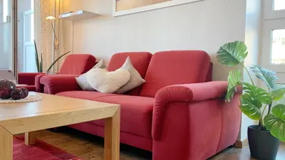 Ein Sitzbereich in der Unterkunft Dat Schott