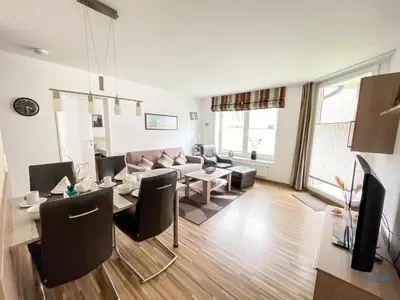 Ein Sitzbereich in der Unterkunft Residenz Hohe Lith Duhnen Wohnung 1 Haus 3