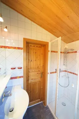 Ein Badezimmer in der Unterkunft Ferienhaus Strandkorb