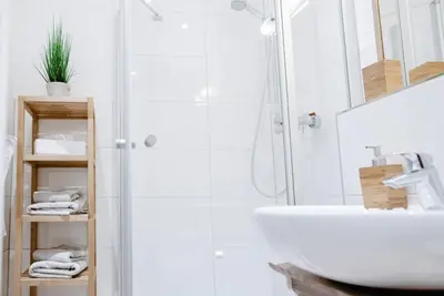 Ein Badezimmer in der Unterkunft Hinnerk