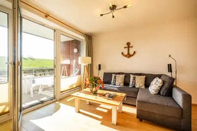 Ein Sitzbereich in der Unterkunft Haus Seewärts Wohnen Apartment 0 3