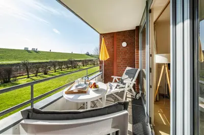 Ein Sitzbereich in der Unterkunft Haus Seewärts Wohnen Apartment 0 3