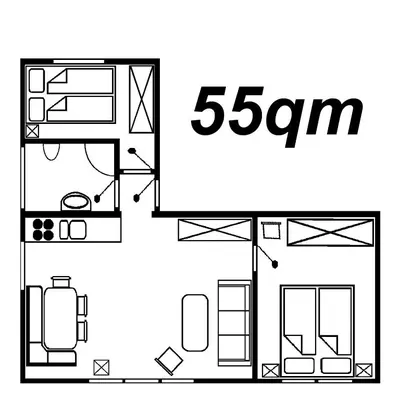 Grundriss der Unterkunft Kapitänshaus FeWo 3