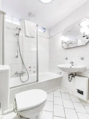 Ein Badezimmer in der Unterkunft Haus Küstenperle
