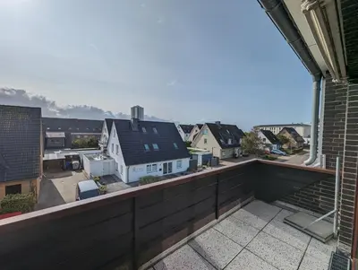 Ein Balkon oder eine Terrasse in der Unterkunft Ferienwohnung Fischerbude