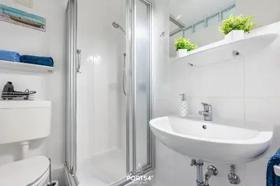 Ein Badezimmer in der Unterkunft Ferienwohnung Hafenschlösschen