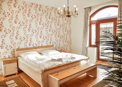 Ein Bett oder Betten in einem Zimmer der Unterkunft Villa Heimfried Büsum