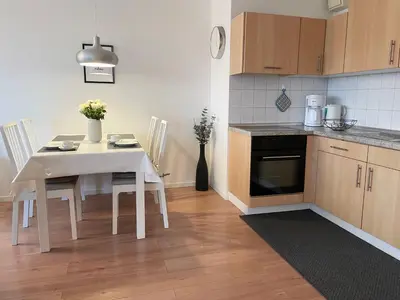 Küche/Küchenzeile in der Unterkunft Haus Nordseebrandung FeWo C2 2