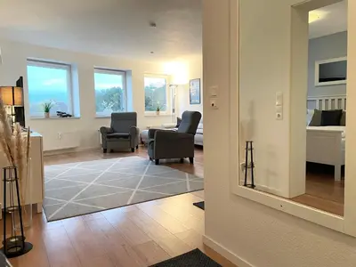 Ein Sitzbereich in der Unterkunft Haus Nordseebrandung FeWo C2 2