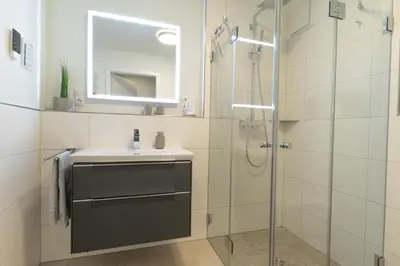 Ein Badezimmer in der Unterkunft Dorumer Sielhuus 19