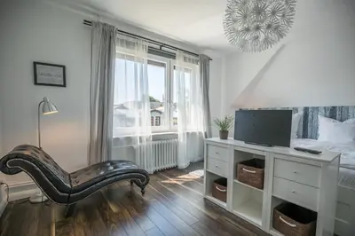 Ein Bett oder Betten in einem Zimmer der Unterkunft Haus Wellen und Meer Apartment 3