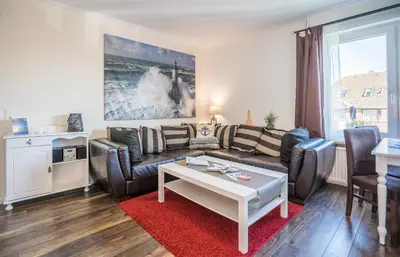 Ein Sitzbereich in der Unterkunft Haus Wellen und Meer Apartment 4