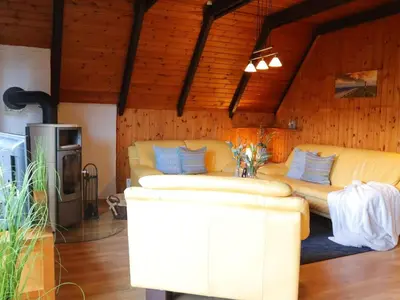 Ein Sitzbereich in der Unterkunft Haus am Deich