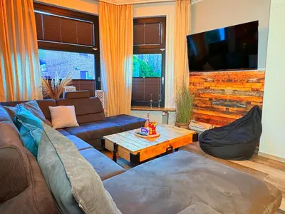 Ein Sitzbereich in der Unterkunft Villa Mila EG - by Mila FerienARPartments - Büsum Hafen, eigener Parkplatz, Terrasse