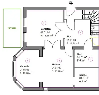Grundriss der Unterkunft Villa Mila EG - by Mila FerienARPartments - Büsum Hafen, eigener Parkplatz, Terrasse