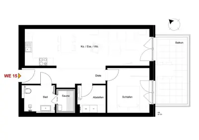 Grundriss der Unterkunft Ferienwohnung Hyggelig - Dorumer Sielhuus 15