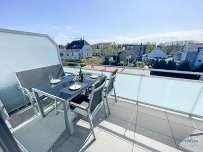 Ein Balkon oder eine Terrasse in der Unterkunft Residenz Mühlentrift Wohnung 11