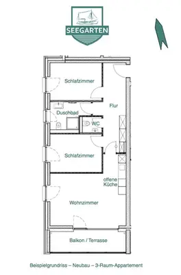 Grundriss der Unterkunft Seegarten Appartements Büsum