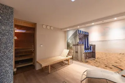 Ein Sitzbereich in der Unterkunft Terrassenhaus, Whg 48