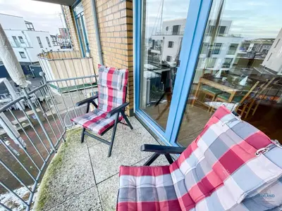 Ein Balkon oder eine Terrasse in der Unterkunft Marina Blick