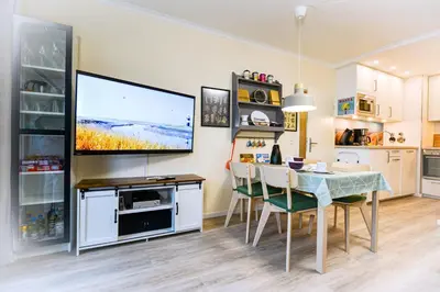 Küche/Küchenzeile in der Unterkunft Strandhochhaus SHC4