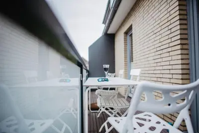 Ein Balkon oder eine Terrasse in der Unterkunft Kalle
