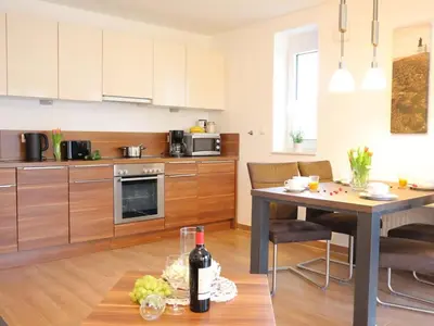 Küche/Küchenzeile in der Unterkunft Ferienwohnung Nordseetraum