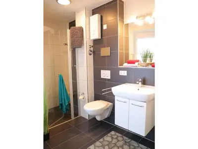Ein Badezimmer in der Unterkunft Ferienwohnung Sonnenbogen