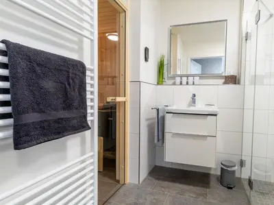 Ein Badezimmer in der Unterkunft Ankerplatz - Dorumer Sielhuus 8